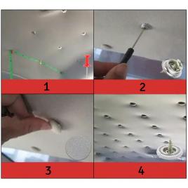 Kit pentru reparatia plafonului auto, 60 de nituri de reparatie, din metal si plastic gri
