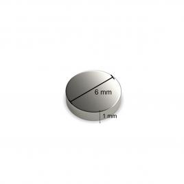 Magnet neodim, disc 6x1 mm