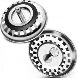 Set 2 site pentru chiuveta, inox, 80 mm, argintiu
