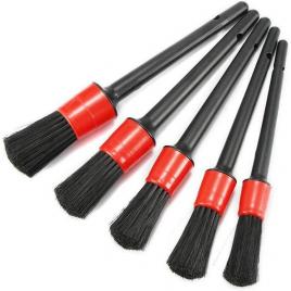 Set 5 pensule din par natural, pentru detailing auto interior, exterior, jante si spatii greu accesibile,