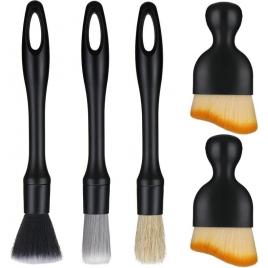 Set 5 perii pentru curatat interior si exterior auto, elemente de caroserie, bord, jante,