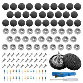 Set reparatie plafon auto cu 30 butoni pentru tapiserie - negru
