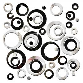 Set oglinzi design modern, 48 bucati/set, rezistent la apa, design interior, usor de curatat si