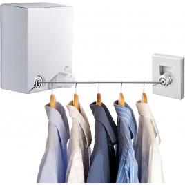 Suport de uscare portabil, otel inoxidabil, 4.2 m, alb