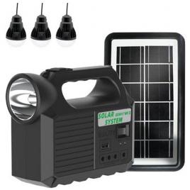 Kit solar gd-8017 music portabil cu 3 becuri