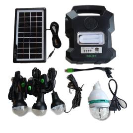 Kit solar gd-lite 1000a dotat cu dispozitive usb cu 4 becuri led, acumulator de mare capacitate, radio
