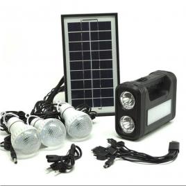 Kit solar gd-lite 8017 dotat cu dispozitive usb cu 3 becuri led si acumulator de mare capacitate