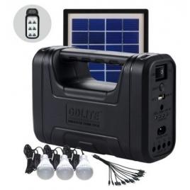 Kit solar gd-lite 8017 dotat cu dispozitive usb cu 3 becuri led si acumulator