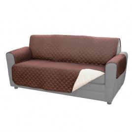 Pachet husa din material textil pentru canapea, maro + husa textila, de protectie pentru fotoliu