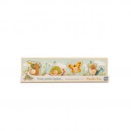 Puzzle incastru din lemn 4 animale, moulin roty