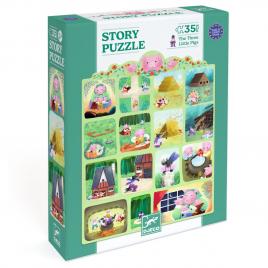 Puzzle poveste cei trei purcelusi, djeco