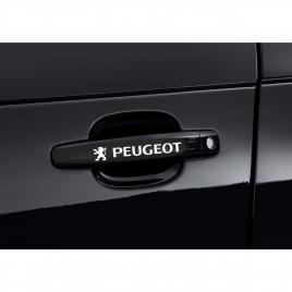 Set 4 stickere albe manere usa - peugeot