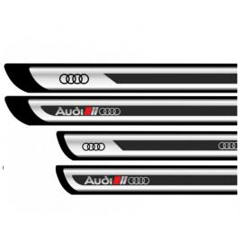 Set 4 stickere protectii praguri gri pentru audi v2, creative rey®