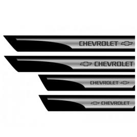 Set 4 stickere protectii praguri gri pentru chevrolet, creative rey®