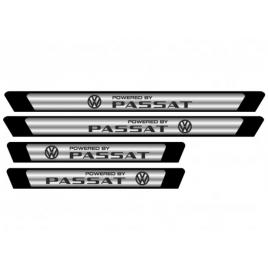 Set 4 stickere protectii praguri gri pentru vw passat, creative rey®