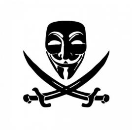 Sticker anonymous 15 cm, creative rey®
