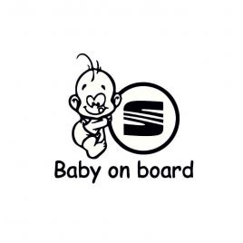 Sticker baby on board seat 15x11 cm, creative rey®