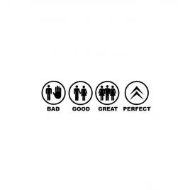 Sticker bad good perfect citroen 20x5.5 cm, creative rey®