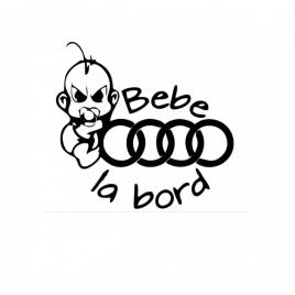 Sticker bebe la bord audi 15 cm, creative rey®