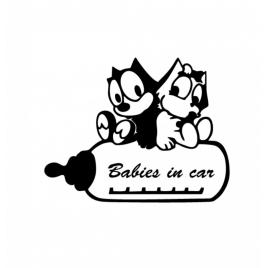 Sticker babies in car 15 cm, creative rey®