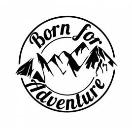 Sticker born for adventure 30 cm, creative rey®