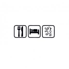 Sticker eat sleep peugeot 18x5.8 cm, creative rey®