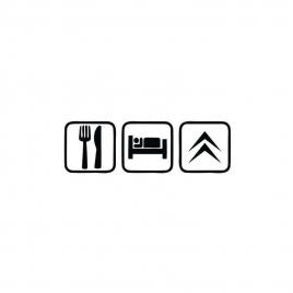 Sticker eat sleep citroen 20x6.2 cm, creative rey®