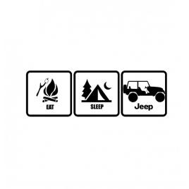 Sticker eat sleep jeep 15 cm, creative rey®