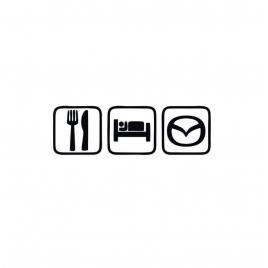 Sticker eat sleep mazda 15x4 cm, creative rey®