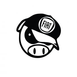 Sticker fiat pig 10x10 cm, creative rey®