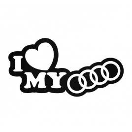 Sticker i love audi 15 cm, creative rey®