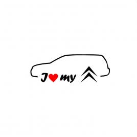 Sticker i love my citroen break 18x6.52 cm, creative rey®