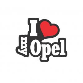 Sticker i love my opel 13x11 cm, creative rey®