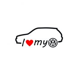 Sticker i love my vw 15x6 cm, creative rey®