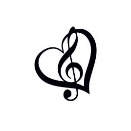 Sticker love music 15x13 cm, creative rey®
