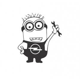 Sticker minion opel cheie 13x11.5 cm, creative rey®