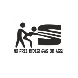 Sticker no free rides seat 15x9 cm, creative rey®