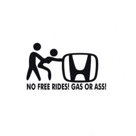 Sticker no free rides honda 15x8.8 cm, creative rey®
