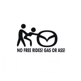Sticker no free rides mazda 15x8 cm, creative rey®