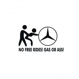 Sticker no free rides mercedes 15x8.8 cm, creative rey®