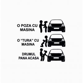 Sticker o tura cu masina golf 4 18x16.5 cm, creative rey®