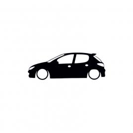 Sticker peugeot 206 silueta 18x5.8 cm, creative rey®