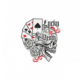 Sticker skelet lucky or death 15cm, creative rey®
