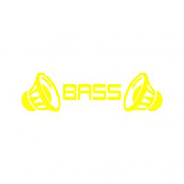 Sticker auto ''bass audio'', 23x10 cm, galben
