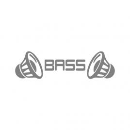 Sticker auto ''bass audio'', 23x10 cm, gri