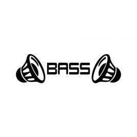 Sticker auto ''bass audio'', 23x10 cm, negru