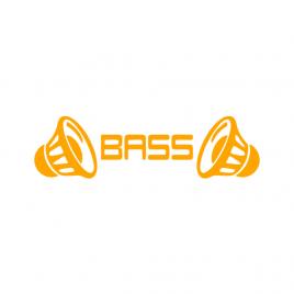 Sticker auto ''bass audio'', 23x10 cm, portocaliu