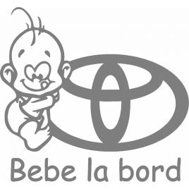 Sticker auto ''bebe la bord toyota'', 17x16cm, gri
