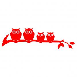 Sticker auto - familie bufnite - 45 x 13 cm - rosu passion