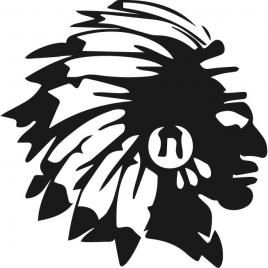 Sticker auto - indian - negru - 25x25 cm